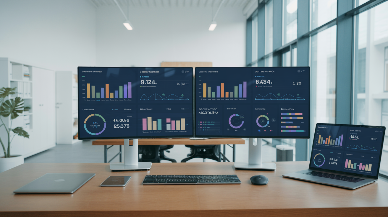 Summit Mechanical office after AI transformation — modern dashboards and analytics
